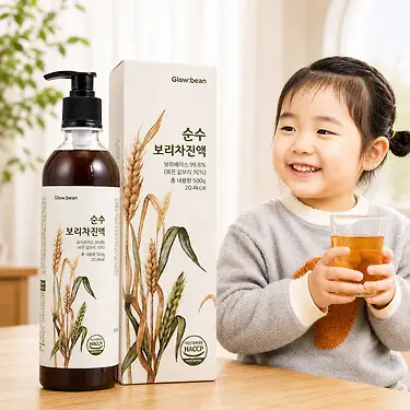 [글로우빈] 유기농보리 무색소 무가당 순수 아기 보리차 진액 원액 농축액 국산 엑기스 500g | 톡딜