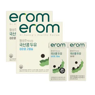 [이롬]이롬두유 황성주박사의 국산콩두유 검은콩고칼슘두유 190ml 16팩 + 국산콩두유 검은콩두유 190ml 16팩 (총 32팩)