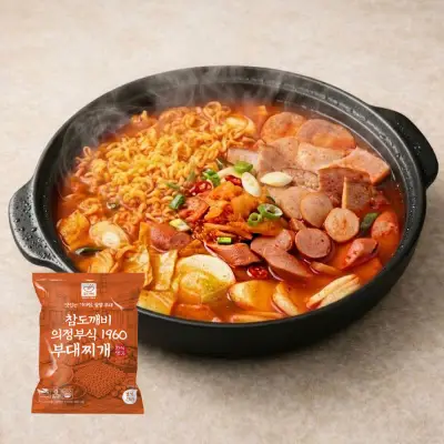 [참도깨비] 의정부식 1960 부대찌개 700g 햄 4종 소시지 냉동 간편식