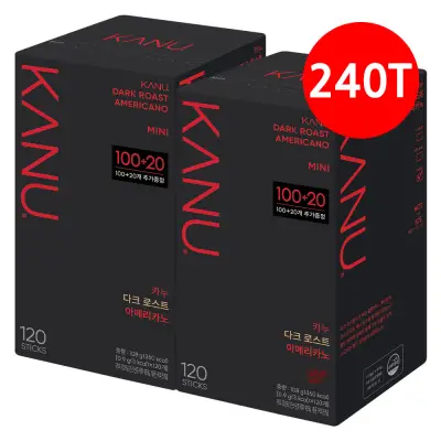 [카누] 미니 아메리카노 커피 다크로스트, 120개입, 2개