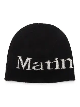 [마뗑킴]LOGO LINEN SHORT BEANIE IN BLACK