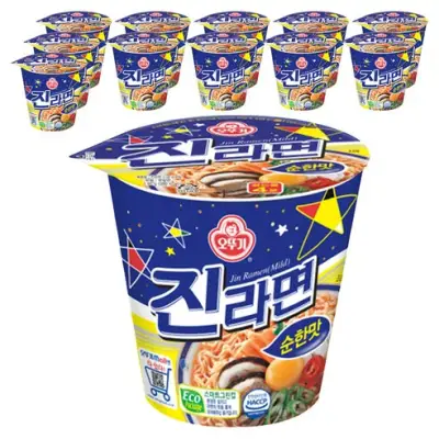 [오뚜기] 진라면 순한맛 컵 65g, 12개 - 컵라면