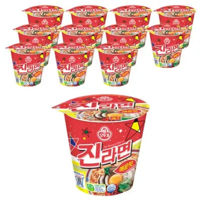 [오뚜기] 진라면 컵 매운맛 65g, 12개 - 컵라면