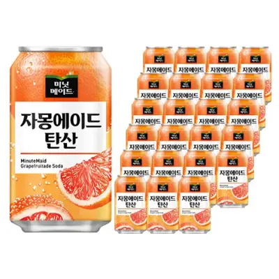 [미닛메이드] 자몽에이드 탄산, 355ml, 24개 - 기타탄산음료