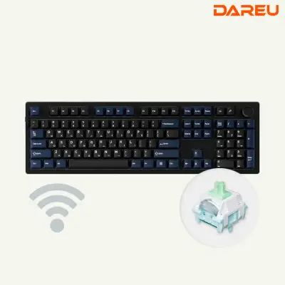 [다얼유] EK106PRO 유 무선 기계식 키보드 풀배열 블랙, 클라우드축