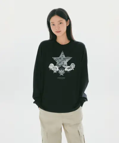 [스파오] (SPAO) [개구리 중사 케로로] 긴팔티(Black)_SPLAG4TU01