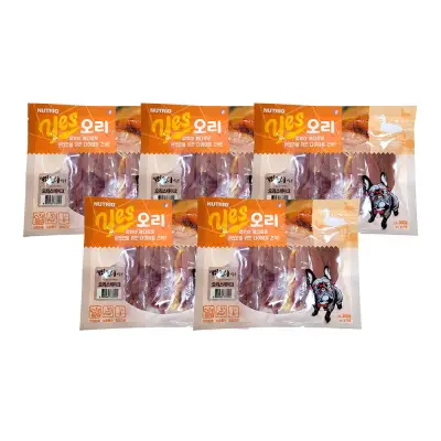 [강아지] 간식 기획구성 봉지 예스 오리스테이크, 300g, 5개