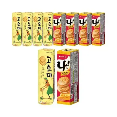 오리온 고소미 70g, 5개 + 치즈크림 샌드 나 77g, 5개