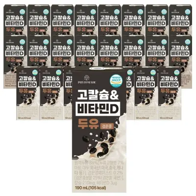 [파이토메이드] 고칼슘&비타민D 두유 검은콩, 190ml, 24개 24팩
