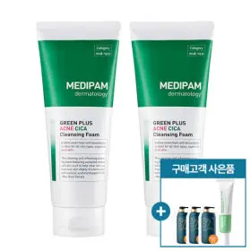 (할인쿠폰+정품 스팟젤15ml+파우치3매 증정) 메디팜 여드름 기능성 클렌징폼 220ml 2개 1+1