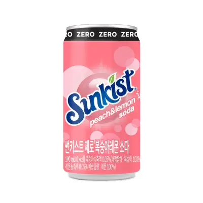 [썬키스트] 제로, 복숭아레몬소다, 190ml, 30개