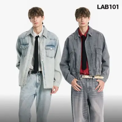 [랩원오원]롤업 디테일 데미지워시 크롭 데님 팬츠 (BLACK)