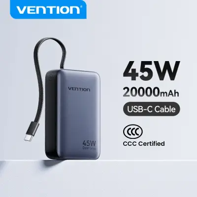 [Vention] 벤션 CCC 45W 20000mAh 휴대용 보조 배터리, 아이폰 18 Pro Max 및 삼성 갤럭시용 고속 충전, 3C 보조 배터리