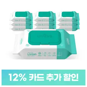 소프트 클린 화장실 비데티슈 캡형 60매 10팩 / 55gsm 플러셔블 원단