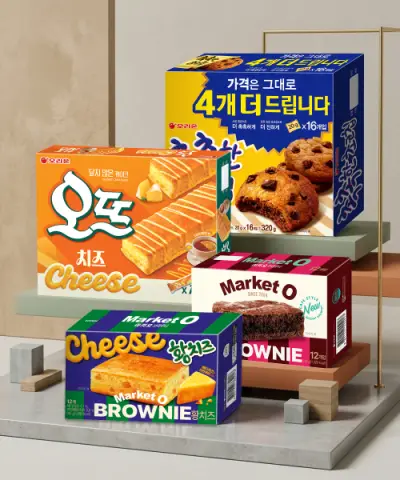 [오리온] (ORION) 마켓오 브라우니 황치즈 12P 240g + 브라우니 12p + 촉촉한초코칩 16p + 오뜨 치즈 12p