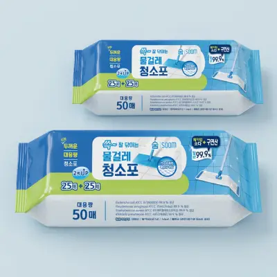 숨 물걸레 청소포, 50매입, 6팩