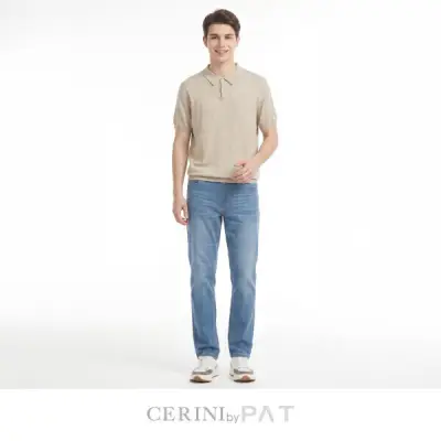 [CERINI] by PAT 남성 라이크라 이지모션 플로우 데님 스트레이트핏 청바지