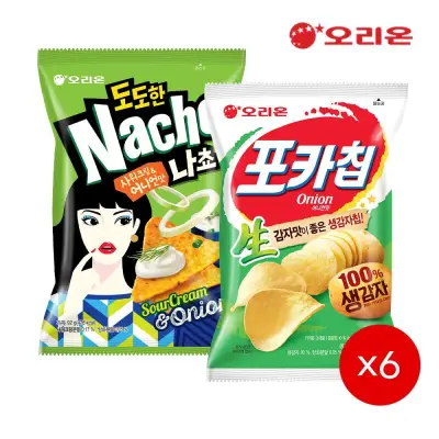 [오리온]오리온 도도한나쵸 어니언 92g 6개 + 포카칩 어니언 66g(햇감자) 6개