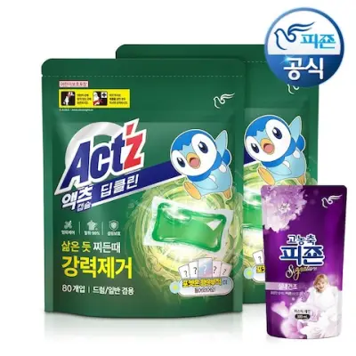 액츠 퍼펙트 포켓몬 에디션 딥클린 캡슐세제 80개입x2개(총160개입)+사은품증정
